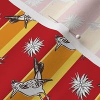 Roadrunner on red horizontal stripes | small