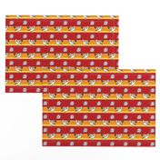 Roadrunner on red horizontal stripes | small