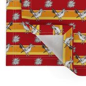 Roadrunner on red horizontal stripes | small