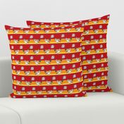 Roadrunner on red horizontal stripes | small