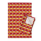 Roadrunner on red horizontal stripes | small