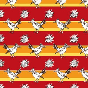 Roadrunner on red horizontal stripes | small