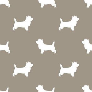 Cairn Terrier silhouette dog breed med brown