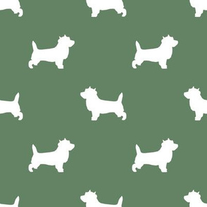 Cairn Terrier silhouette dog breed medium green
