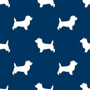 Cairn Terrier silhouette dog breed navy