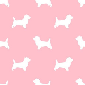 Cairn Terrier silhouette dog breed pink