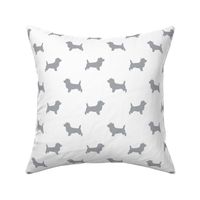 Cairn Terrier silhouette dog breed white grey