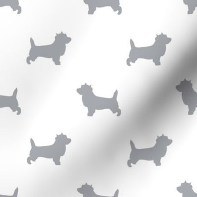 Cairn Terrier silhouette dog breed white grey