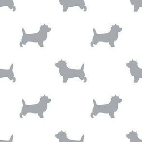 Cairn Terrier silhouette dog breed white grey