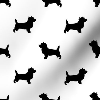 Cairn Terrier silhouette dog breed white