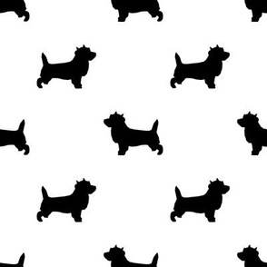 Cairn Terrier silhouette dog breed white