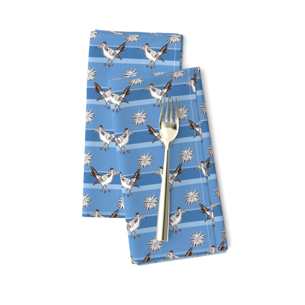 Roadrunner on light blue stripes | small