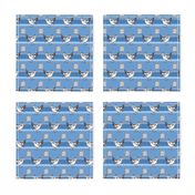 Roadrunner on light blue stripes | small