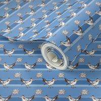 Roadrunner on light blue stripes | small