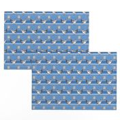 Roadrunner on light blue stripes | small