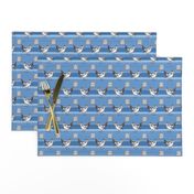 Roadrunner on light blue stripes | small