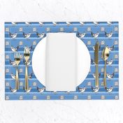 Roadrunner on light blue stripes | small