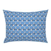 Roadrunner on light blue stripes | small