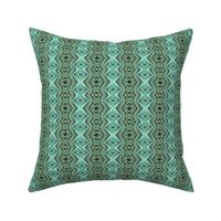 GP20 -  Geometric Pillars in Rustic Teal Green Monochrome - Lengthwise