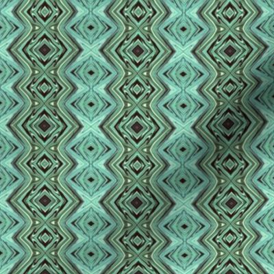 GP20 -  Geometric Pillars in Rustic Teal Green Monochrome - Lengthwise