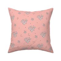 Basic sweet pastel coral deep sea ocean prints blush pink