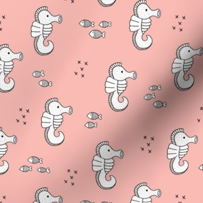 Adorable sea horse baby animals ocean dream pink girls