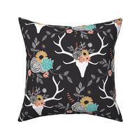 Floral Deer - Black