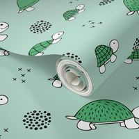 Adorable sea turtle baby animals ocean dream green