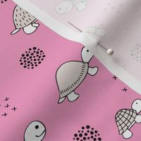 Adorable sea turtle baby animals ocean dream girls pink