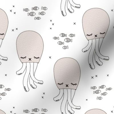 Adorable jelly fish squid baby sea animals ocean dream gender neutral