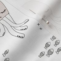 Adorable jelly fish squid baby sea animals ocean dream gender neutral