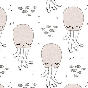 Adorable jelly fish squid baby sea animals ocean dream gender neutral