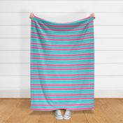 Teal Turquoise Aqua Blue Pink Peach Stripes