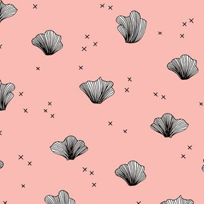 Shell and coral deep sea ocean basic scandianvian style design pink