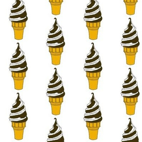 Zebra Cone - Twist - Chocolate and Vanilla Ice Cream - Softserve