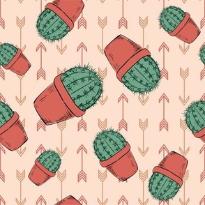  Hand Drawn Cactus - Terracotta-06
