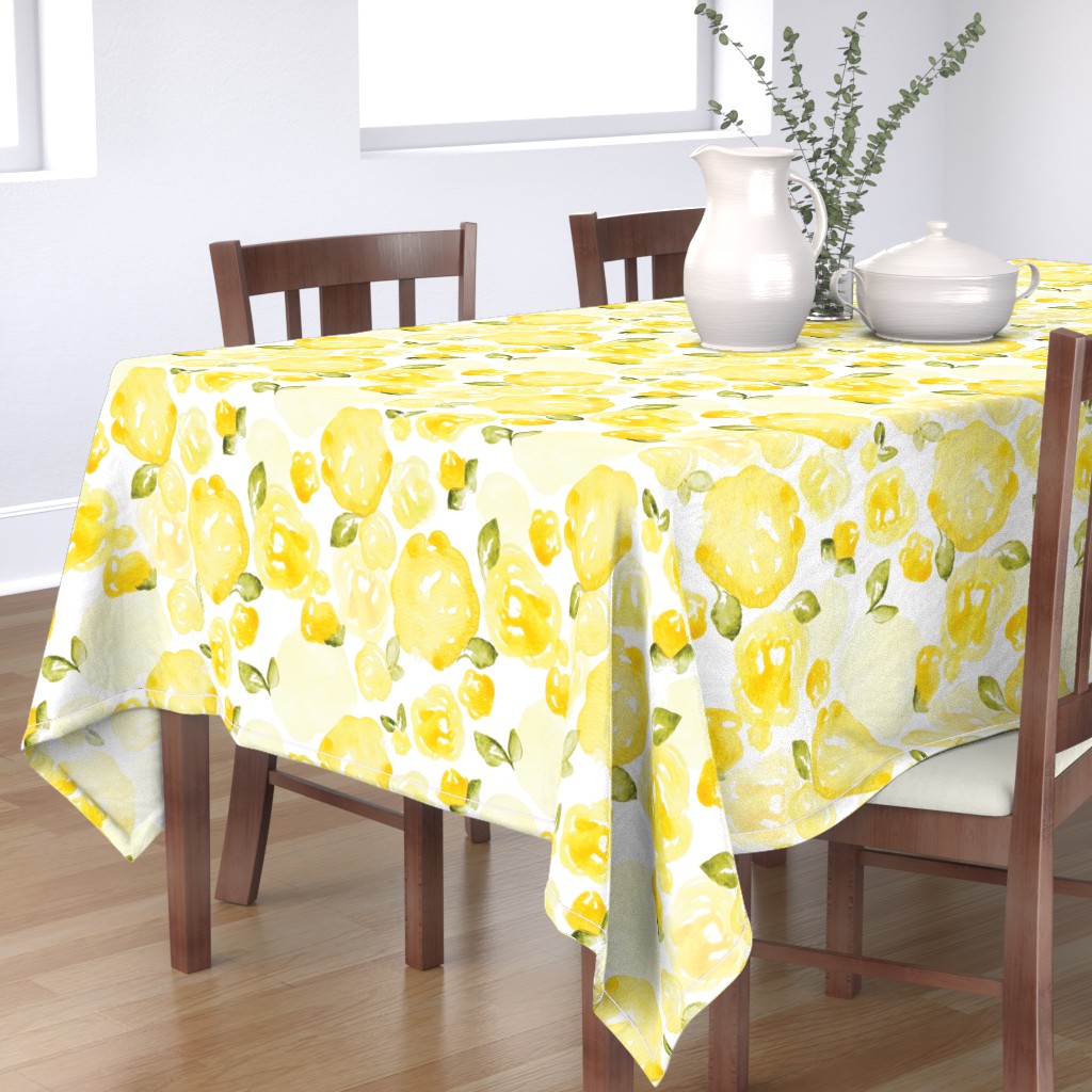 Soft Yellow Watercolor Rectangular Tablecloth | Spoonflower