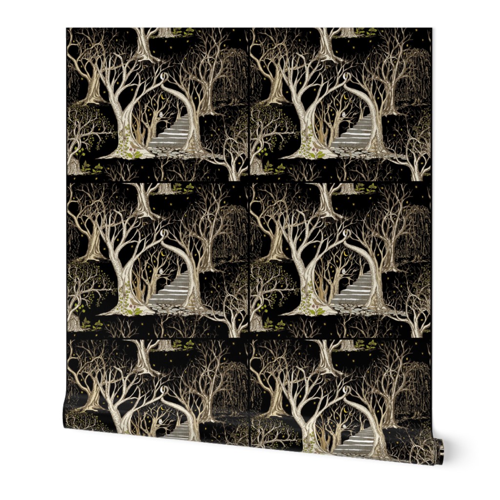 Spooky Trees in the Deep Black Forest - 9 X Medium Size Panels to a Yard