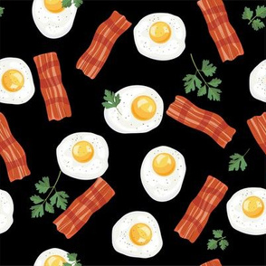 Let’s Eat, Black -Bacon & Eggs