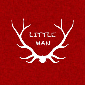 18" Little Man Pillow - Red Linen