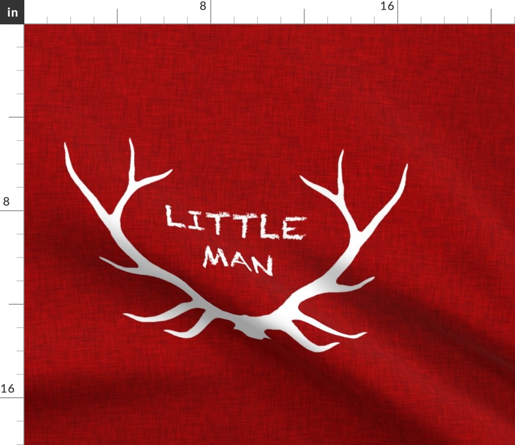 18" Little Man Pillow - Red Linen