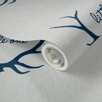 18" Little One - Navy on Light Grey Linen