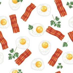  Let’s Eat, White - Breakfast, Bacon & Eggs