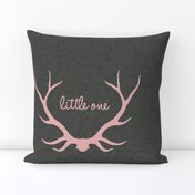18" Little One Antlers - Pink on Gray 