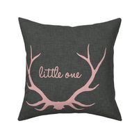 18" Little One Antlers - Pink on Gray 