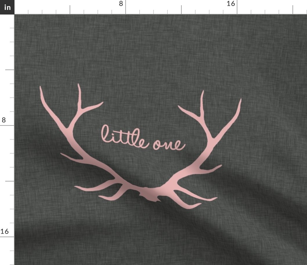 18" Little One Antlers - Pink on Gray 