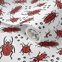 Beetles - red on white