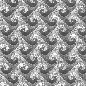 mini wave mosaic - greyscale