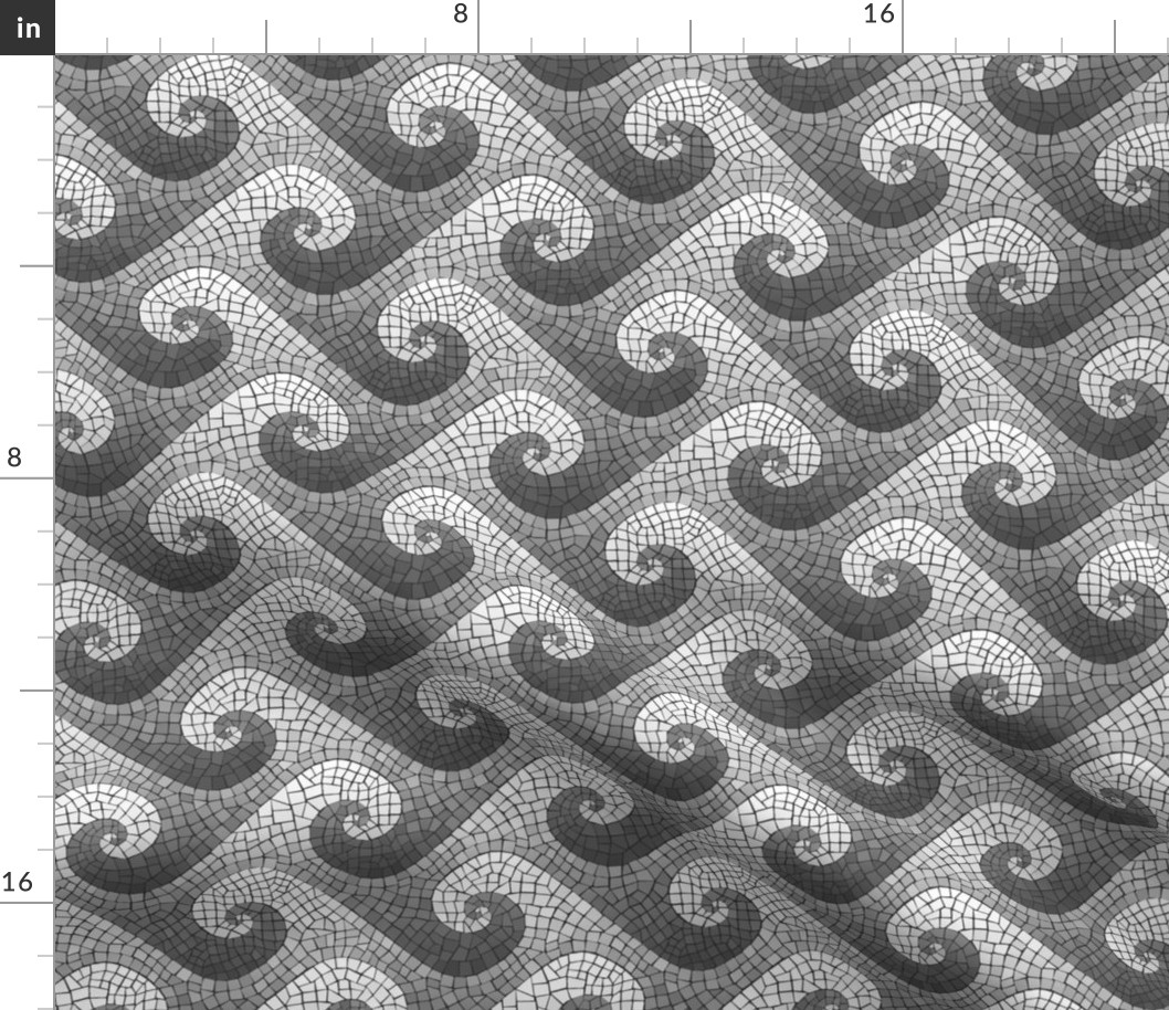 mini wave mosaic - greyscale