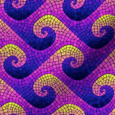 mini wave mosaic - blue, purple, pink, yellow